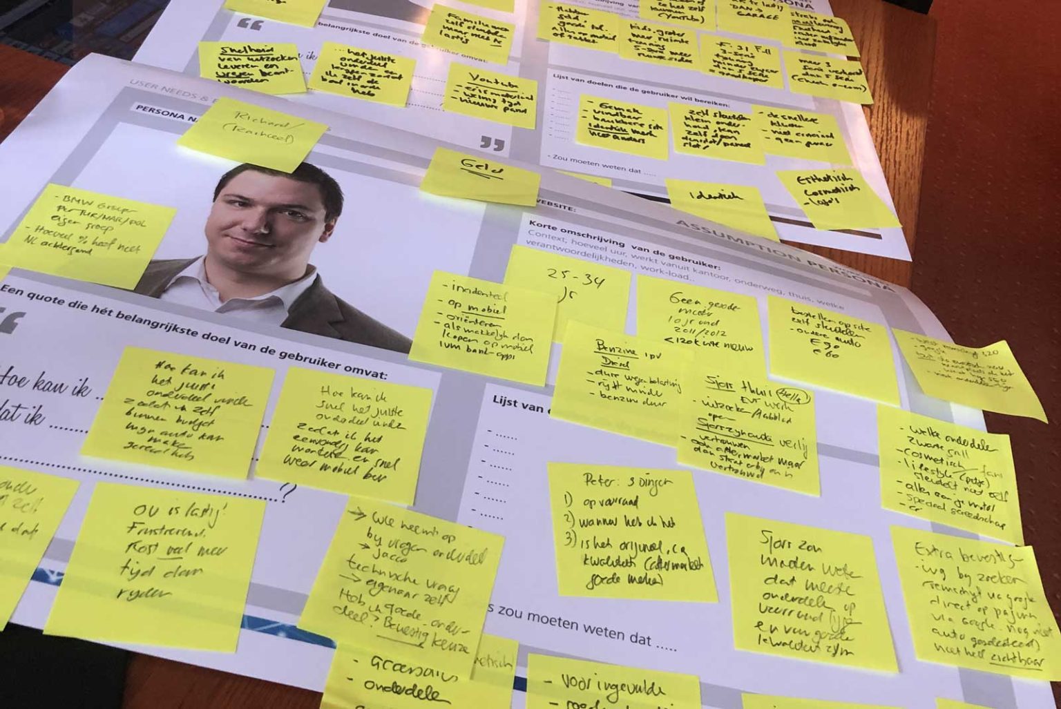 Assumption persona uitgewerkt op papier